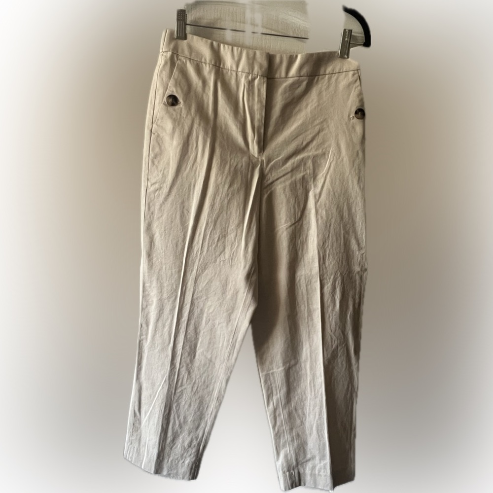 J. Crew cropped linen and cotton blend pants size small